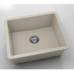 Fatgranite sink 56 x 46cm, single-tray, undermount, light beige