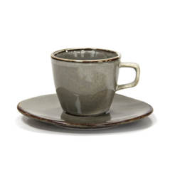 Cup with saucer 220ml Antique grey