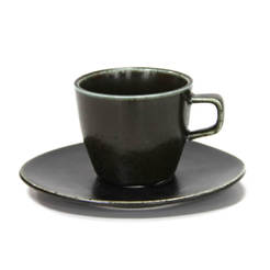 Cup with saucer 220ml Antique black