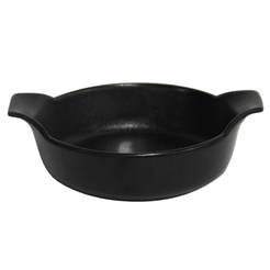 Ceramic round tray 15 x 5.5cm black