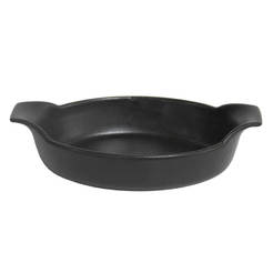 Oval ceramic tray 20 x 13.5 x 5.5cm black