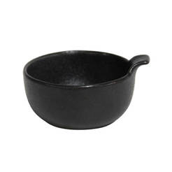 Ceramic bowl with handle 9 x 6cm black