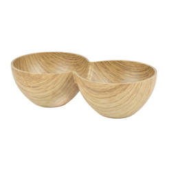 Double bowl 21.5 x 30 x 8.5cm 2.7l melamine in wood pattern Willow buffet