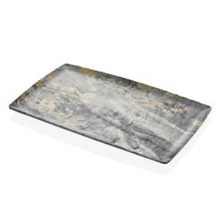 Plate 32.5x17.6cm Royal marble polaris gray