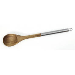 Wooden cooking spoon, metal handle 35.5 cm