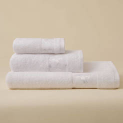 Банное полотенце 30 х 50 см, 70% хлопок 30% бамбук, 500 г / кв.м. белый БАМБУ