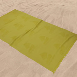 Хавлиена кърпа плажна 100 х 170см, 100% памук 360гр/м2 Лодки жълта