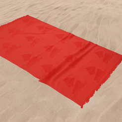 Beach towel 100 x 170cm, 100% cotton 360g/m2 Boats raspberry