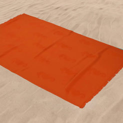 Пляжное полотенце 100 х 170см, 100% хлопок 360г/м2 Морской конек оранжевый