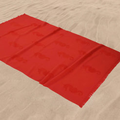 Хавлиена кърпа плажна 100 х 170см, 100% памук 360гр/м2 Морско конче червена