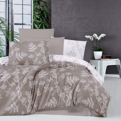 Комплект постельного белья из 4 предметов ранфорс с принтом Лесной коричневый
