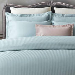 Bedding set 5 pieces cotton satin 100% cotton-satin striped turquoise