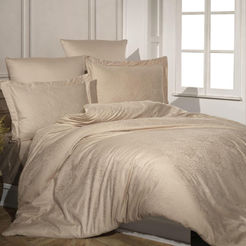 Luxury bedding set 6 pieces satin-jacquard Destina beige