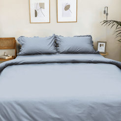 Bedding set 3 pieces percale 100% cotton Lesi blue