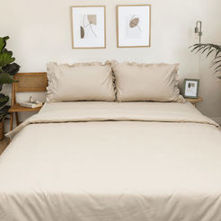 Bedding set 3 pieces percale 100% cotton Lesi cream