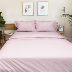 Bedding set 3 pieces percale 100% cotton Lesi pink