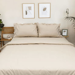 Bedding set 4 pieces percale 100% cotton Lesi cream