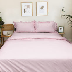 Bedding set 4 pieces percale 100% cotton Lesi pink