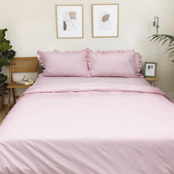 Bedding set 5 pieces percale 100% cotton Lesi pink