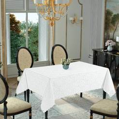 Tablecloth 160 x 220 cm, 100% polyester, GOLDEN LAUREL D 252 white D 252 white