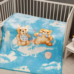 Детское одеяло на кровать 110х140см Испания baby blue Bear