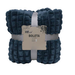 Blanket Boleta 150x200cm embossed blue 100% polyester