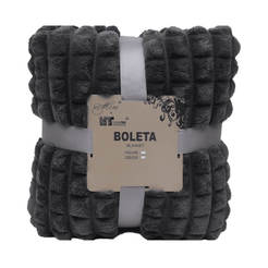 Blanket Boleta 200x220cm embossed dark gray 100% polyester