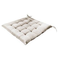Chair cushion 40 x 40 cm, polyester/foam + cotton wool, beige