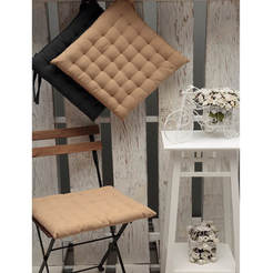 Chair cushion 40 x 40 cm, 100% cotton, beige color