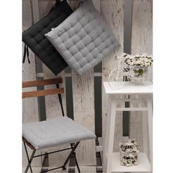 Chair cushion 40 x 40 cm, 100% cotton, light gray color