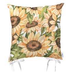 Декоративная подушка на стул 43 х 43 см, правая подсолнухи осень