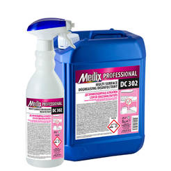 Disinfectant, antibacterial degreaser with a bottle of 5 l