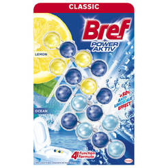 Balls for toilet Bref Power active lemon/ocean 4 x 50g