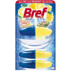 Liquid gel for WC basket Bref Duo active + 2 lemon refills