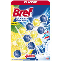 Balls for toilet Bref Power active lemon 3 x 50g