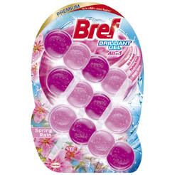 Шарики для туалета Bref Brilliant gel Весенний дождь 3 x 42г