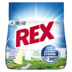 Washing powder 20 washes Rex XS Amazonia for white fabrics 1100g