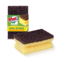 Sponge for cleaning grill surfaces with channel 10.8 x 7 x 4.5 cm