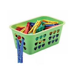 Basket with clothespins 70 pieces