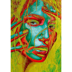 Picture with MDF frame 40 x 77cm, Female face