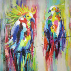 Oil painting 60 x 60cm, Parrots