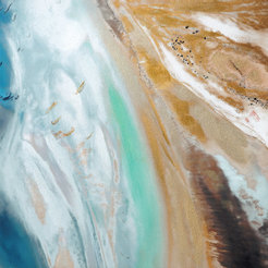 Абстрактная настенная картина 50 х 50см Море, печать на холсте рельефными масляными красками