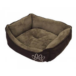 Bed for cats and dogs 55 x 43 x 17cm microfiber brown Mero