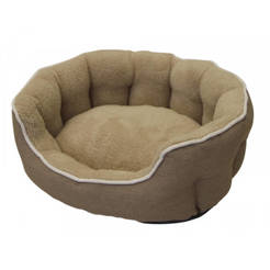 Bed for cats and dogs 55 x 43 x 17cm microfiber light brown Brenta