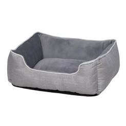 Bed for cats and dogs 50 x 40 x 17cm microfiber gray Purina