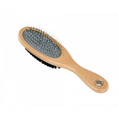 Wooden Dog Brush - Double Sided Medium NOBBY