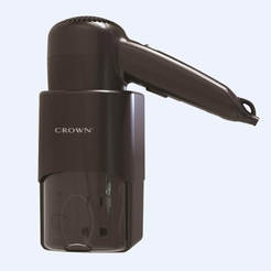 Wall Hair Dryer 1300W Shaver Socket Black CHD-13BWS CROWN