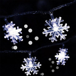 Christmas LED lighting type snowflakes - 40pcs, 4m, IP20, 4000K