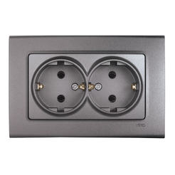 Socket double 16A gray Linnera Life