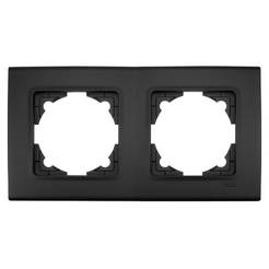 Double frame for switches and sockets black Linnera Life